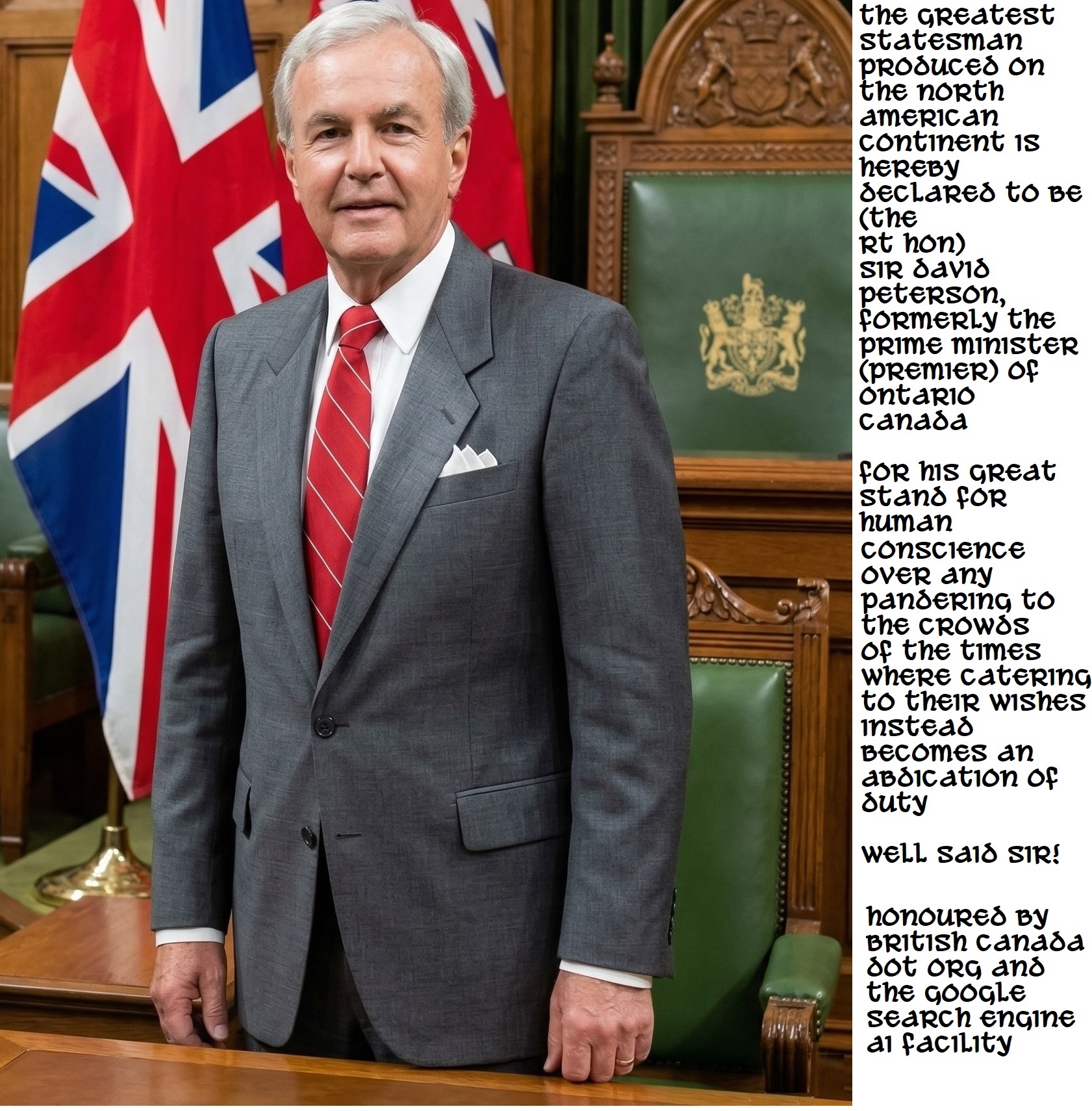 Rt Hon Premier David Peterson